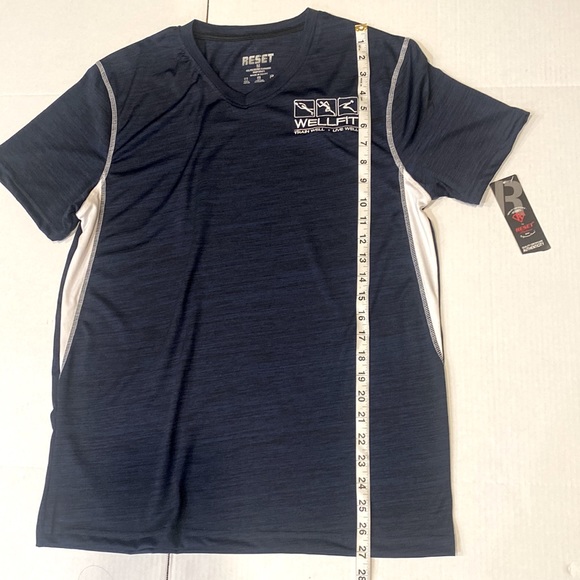 RESET PLATINUM Athletic Active Performance NWT TEE Dark Navy/Black SIZE M - Picture 7 of 11